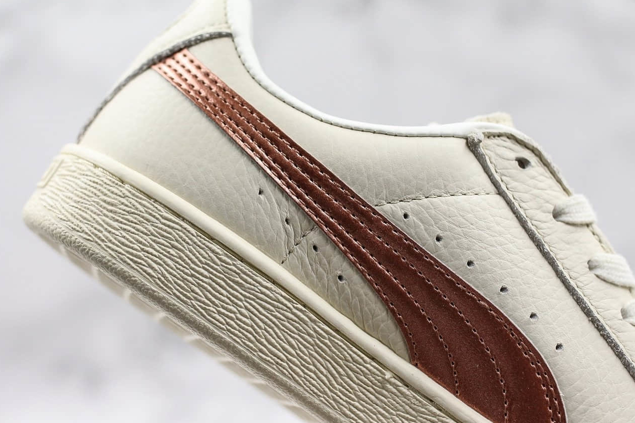 Puma Basket Classic Metallic Low-Top Sneaker - Whisper White Copper | Shop Now!