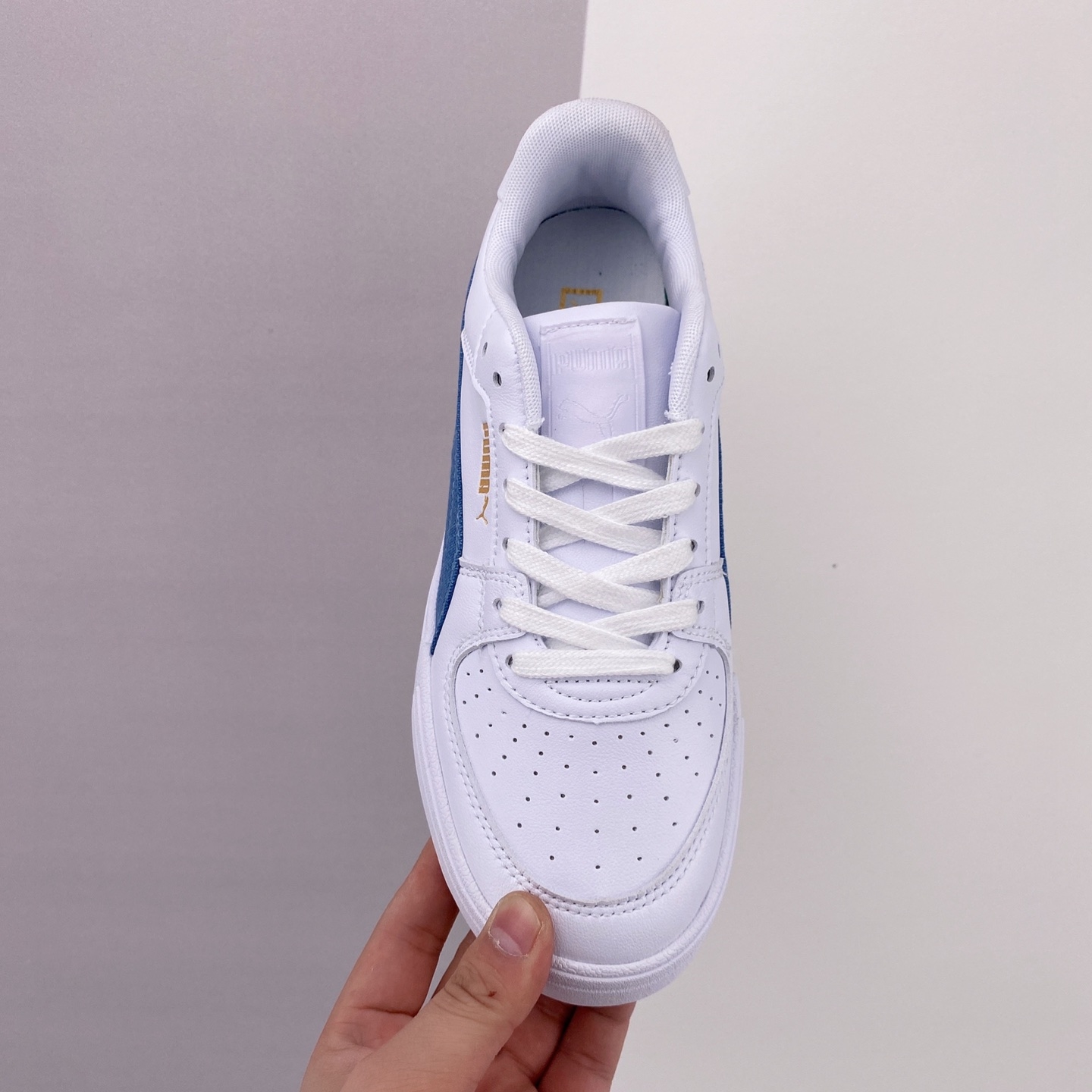 PUMA Ca Pro Denim Skateboarding Shoes Unisex White Blue | 385690-01 PUMA Ca Pro Denim Skateboarding Shoes Unisex White Blue | 385690-01