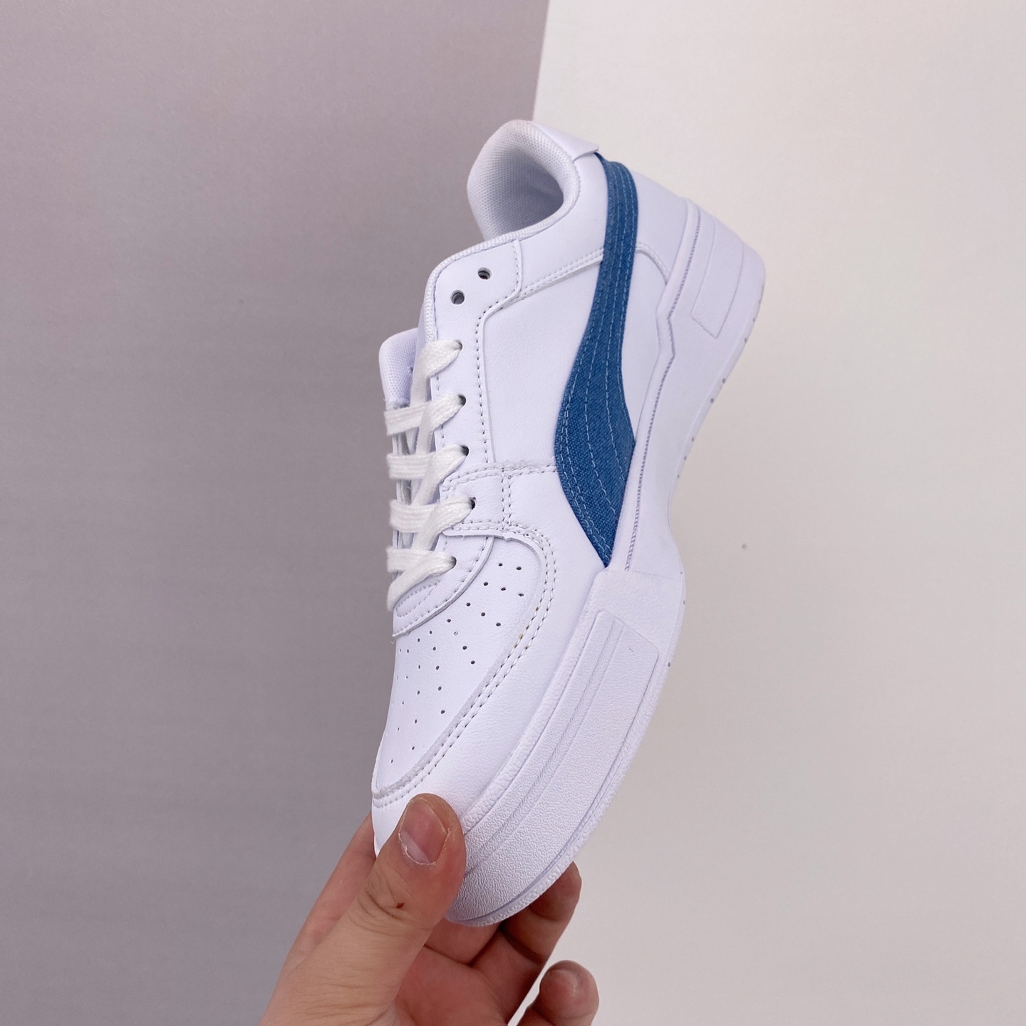 PUMA Ca Pro Denim Skateboarding Shoes Unisex White Blue | 385690-01 PUMA Ca Pro Denim Skateboarding Shoes Unisex White Blue | 385690-01