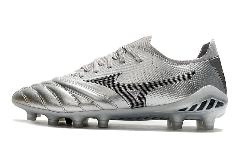 Mizuno Morelia Neo III Made in Japan FG DNA - Silver Black Cool Grey: Premium Soccer Cleats for Ultimate Performance