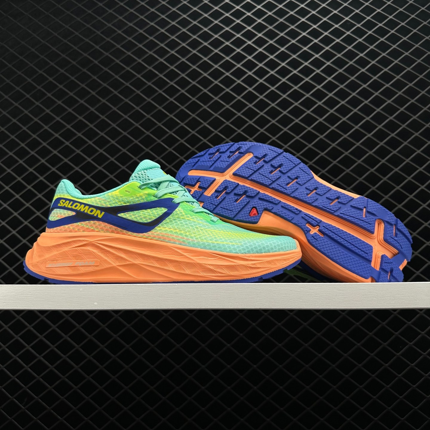 Salomon Aero Glide Running Shoes - Green Orange | Lightweight & Dynamic