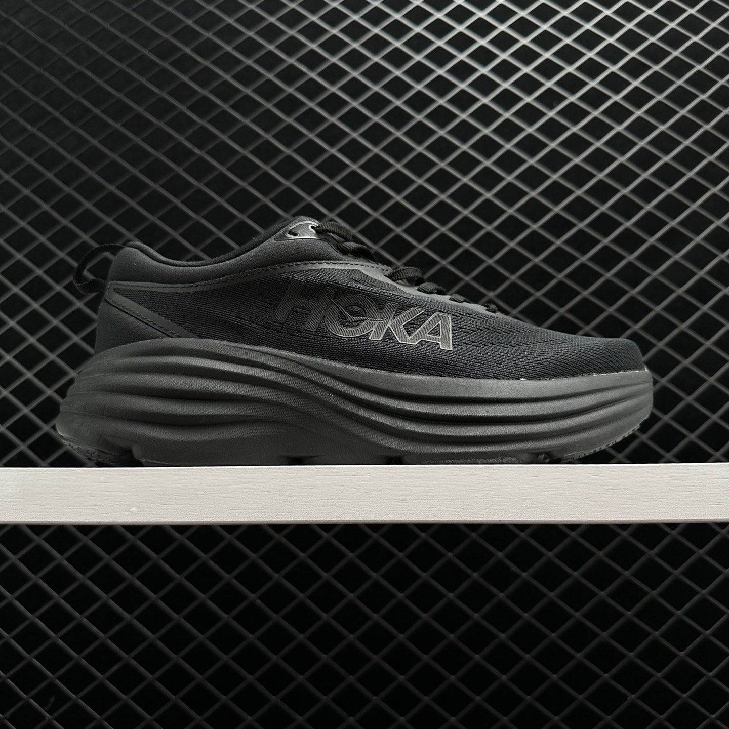 Hoka One One Bondi 8 Triple Black Running Shoes - 1123202-BBLC