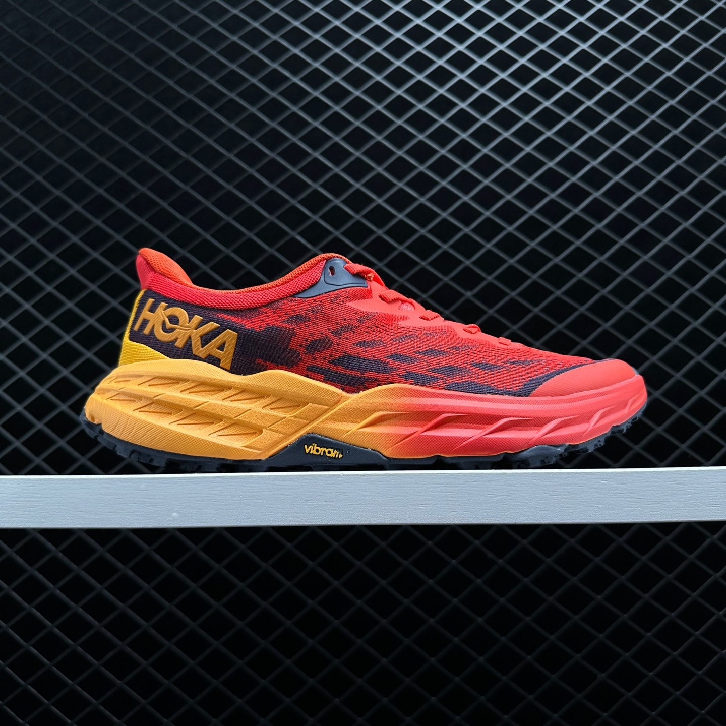 Hoka One One Speedgoat 5 'Fiesta Red Radiant Yellow' Trail Running Shoes - 1123157-FRYL