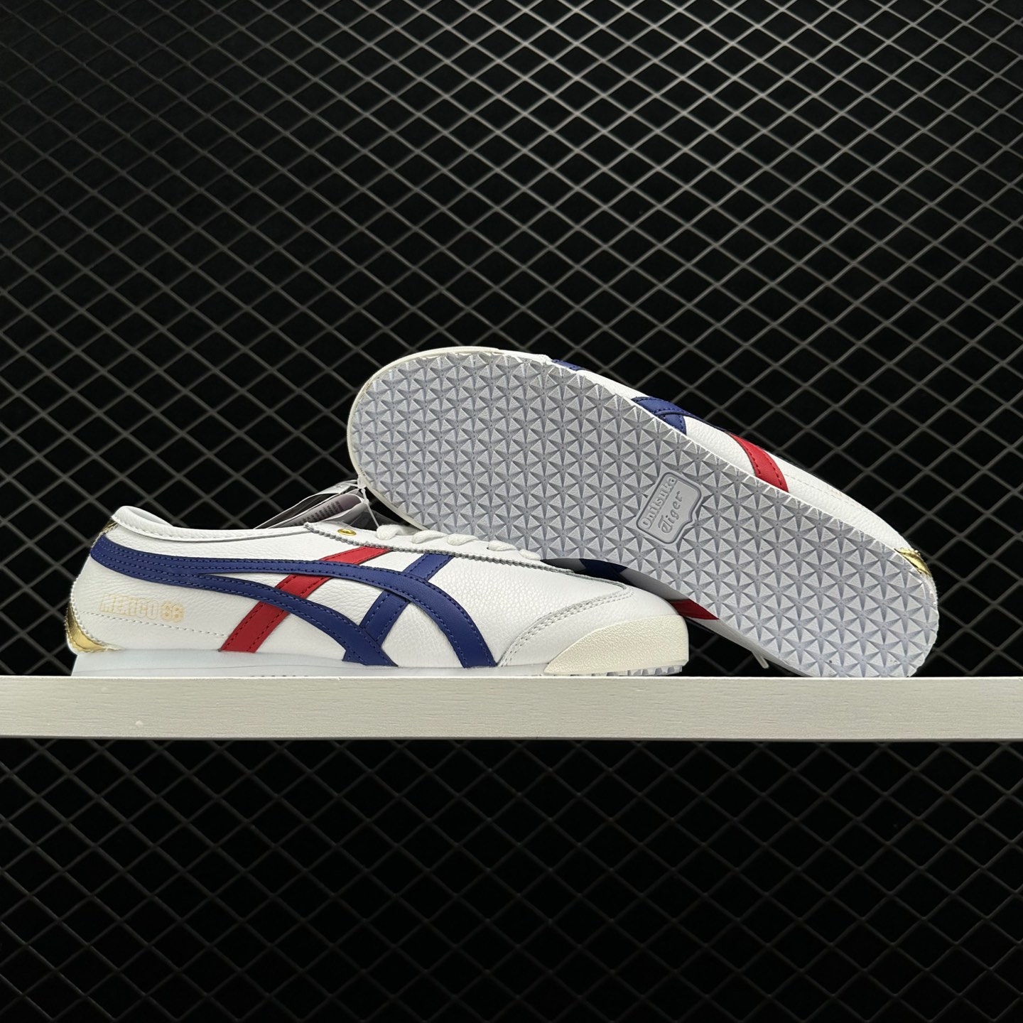 Onitsuka Tiger Mexico 66 Blue Red Metallic Gold - D507L-0152 | Stylish Sneakers for Men