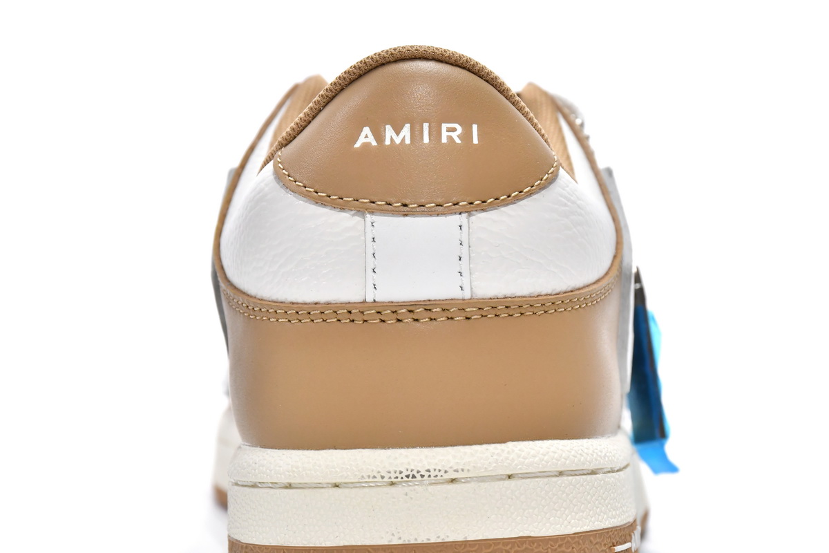 Amiri Skel Top Low MFS003-281: Tan White Designer Sneakers