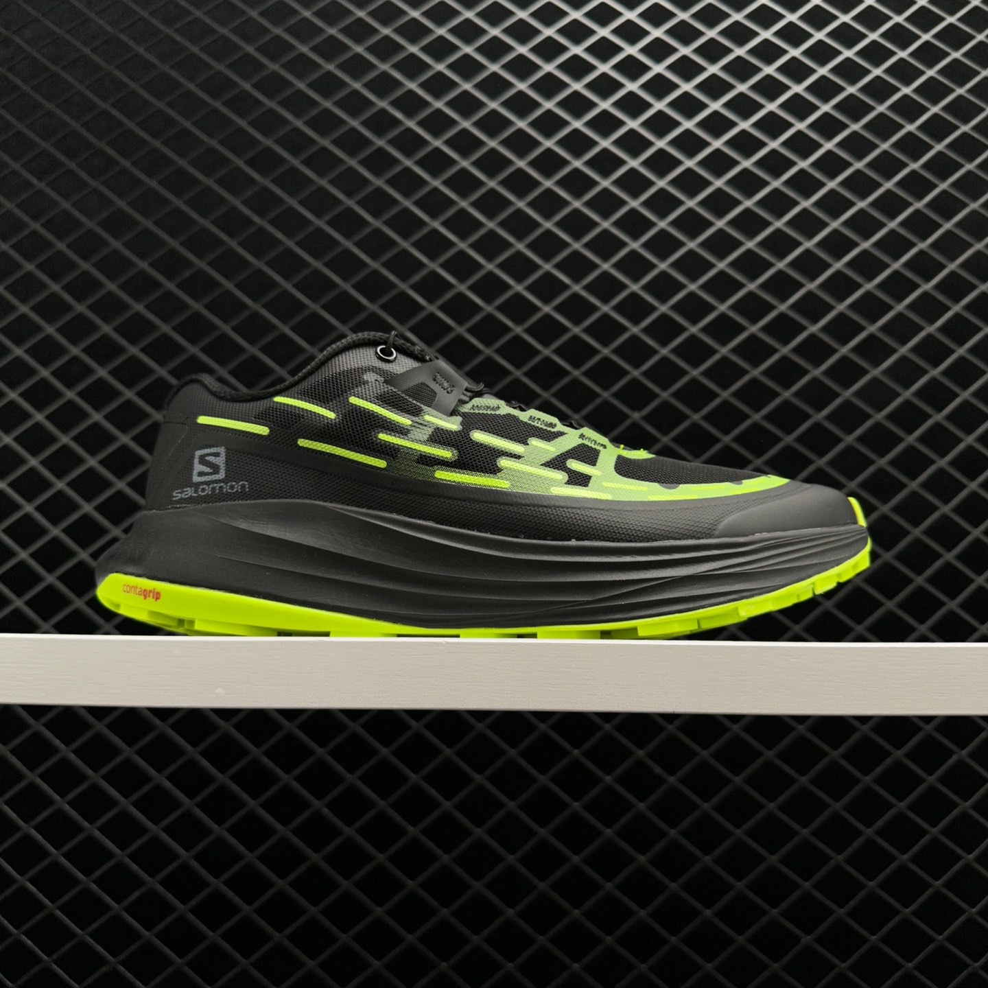 Salomon Ultra Glide Trail Running Shoes - Black Fluorescent Green