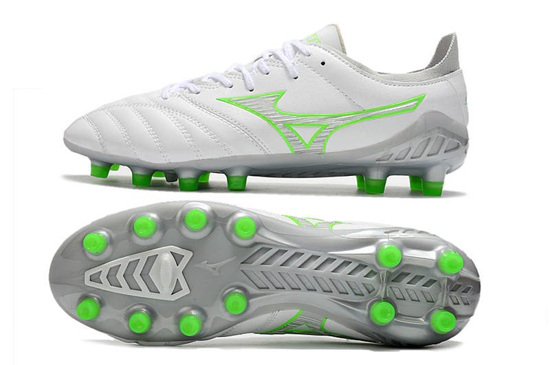 Mizuno Morelia Neo 3 FG Football Boots White Green - Enhance Your Game Today