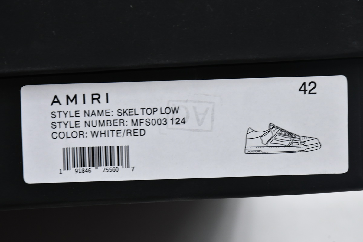 Amiri Skel Top Low 'White Red' MFS003-124 | Premium Designer Sneakers